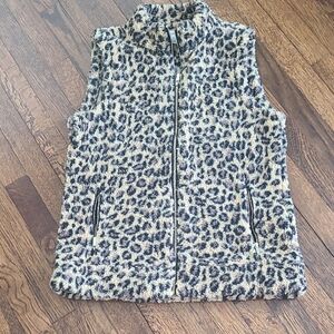 Calvin Klein Leopard Print Fleece Vest
